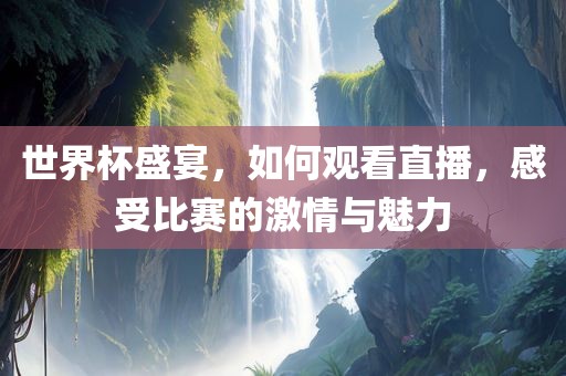世界杯盛宴，如何观看直播，感受比赛的激情与魅力