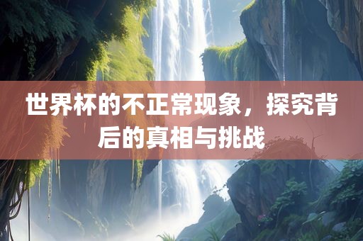 世界杯的不正常现象，探究背后的真相与挑战