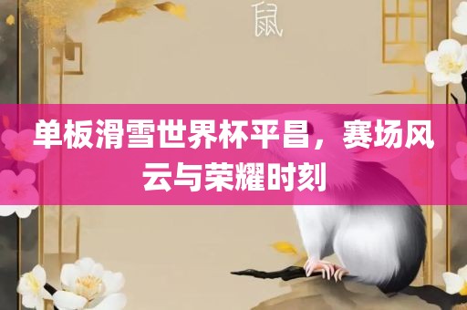 单板滑雪世界杯平昌，赛场风云与荣耀时刻