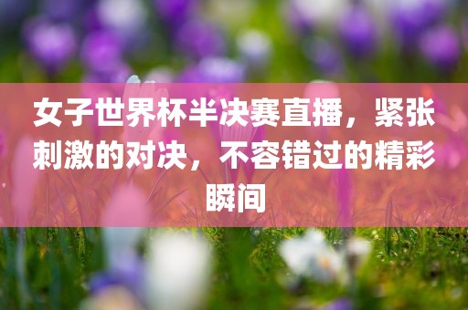 女子世界杯半决赛直播，紧张刺激的对决，不容错过的精彩瞬间
