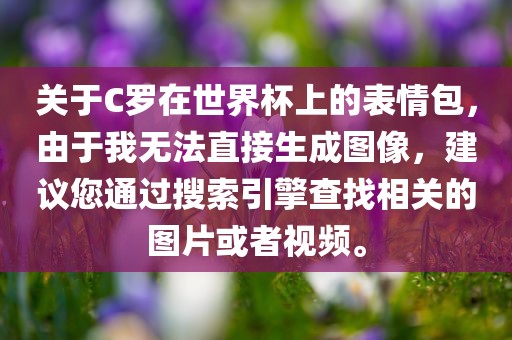 关于C罗在世界杯上的表情包，由于我无法直接生成图像，建议您通过搜索引擎查找相关的图片或者视频。