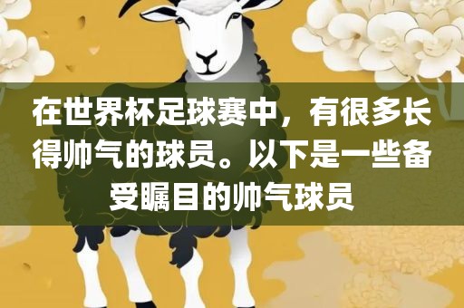 在世界杯足球赛中，有很多长得帅气的球员。以下是一些备受瞩目的帅气球员