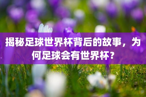揭秘足球世界杯背后的故事，为何足球会有世界杯？