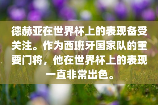 德赫亚在世界杯上的表现备受关注。作为西班牙国家队的重要门将，他在世界杯上的表现一直非常出色。