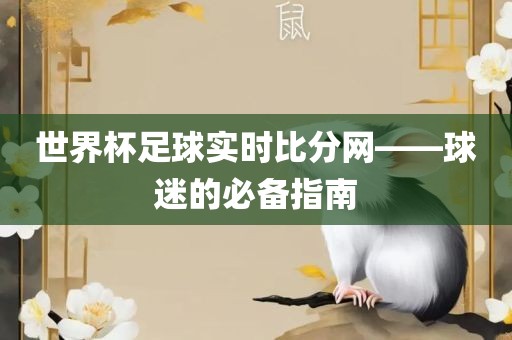 世界杯足球实时比分网——球迷的必备指南