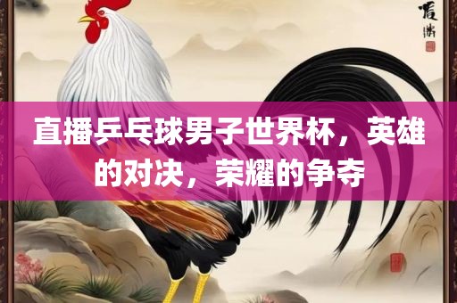 直播乒乓球男子世界杯，英雄的对决，荣耀的争夺