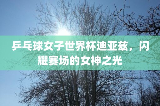 乒乓球女子世界杯迪亚兹，闪耀赛场的女神之光