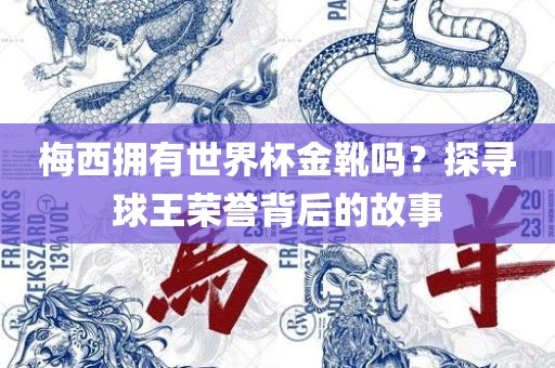 梅西拥有世界杯金靴吗？探寻球王荣誉背后的故事