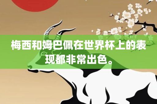 梅西和姆巴佩在世界杯上的表现都非常出色。