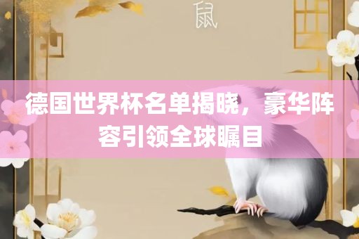 德国世界杯名单揭晓，豪华阵容引领全球瞩目