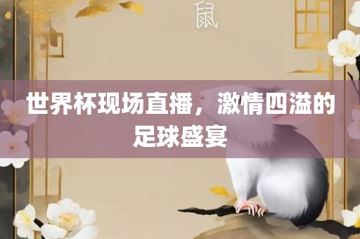 世界杯现场直播，激情四溢的足球盛宴眉山市正发家政服务有限公司