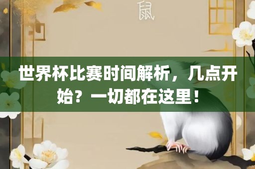 世界杯比赛时间解析，几点开始？一切都在这里！