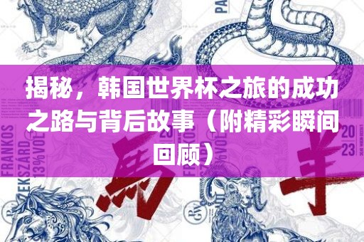 揭秘，韩国世界杯之旅的成功之路与背后故事（眉山市正发家政服务有限公司附精彩瞬间回顾）