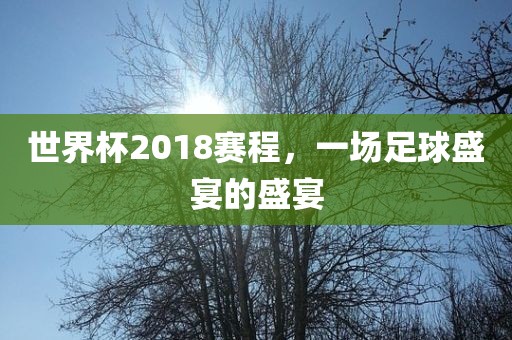 世界杯2018赛程，一场足球盛宴的盛宴眉山市正发家政服务有限公司