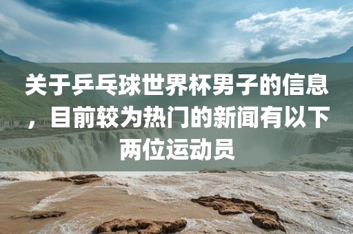 关于乒乓球世界杯男子的信息，目前较为热门的新闻有以下两位运动员眉山市正发家政服务有限公司