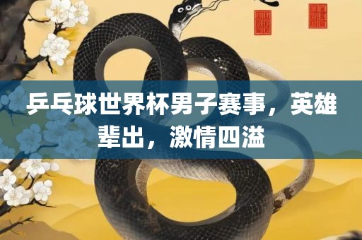 乒乓球世界杯男子赛事，英雄辈出，激情四溢