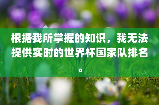 根据我所掌握的知识，我无法提供实时的世界杯国家队排名。