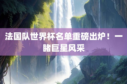 法国队世界杯名单重磅出炉！一睹巨星风采