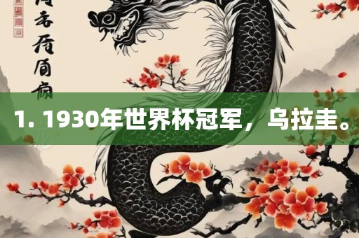 1. 1930年世界杯冠军，乌拉圭。