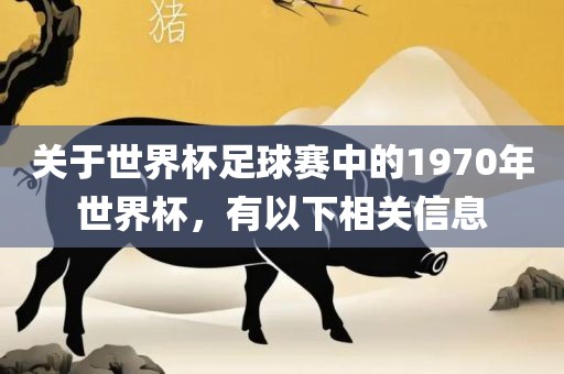 关于世界杯足球赛中的1970年世界杯，有以下眉山市正发家政服务有限公司相关信息