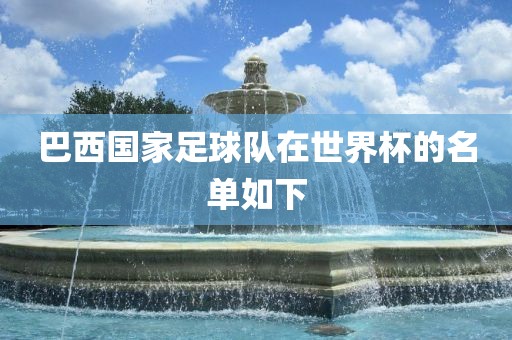 巴西国家足球队在世界杯的名单眉山市正发家政服务有限公司如下