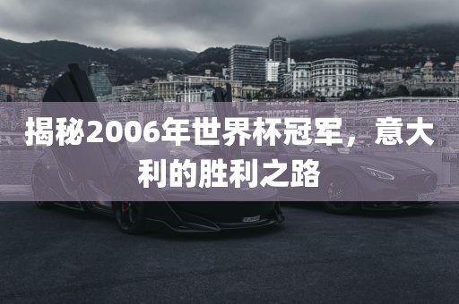 揭秘2006年世界杯冠军，意大利的胜利之路