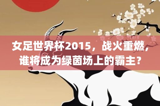女足世界杯2015，战火重燃，谁将成为眉山市正发家政服务有限公司绿茵场上的霸主？