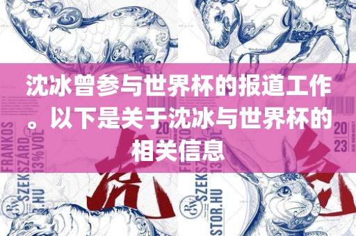 沈冰曾参与世界杯的报道工作。以下是关于沈冰与世界杯的相关信息眉山市正发家政服务有限公司