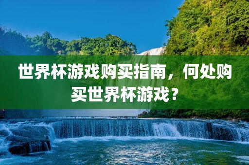 世界杯游戏购买指南，何处购买世界杯游戏？