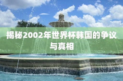 揭秘2002年世界杯韩国的争议与真相眉山市正发家政服务有限公司
