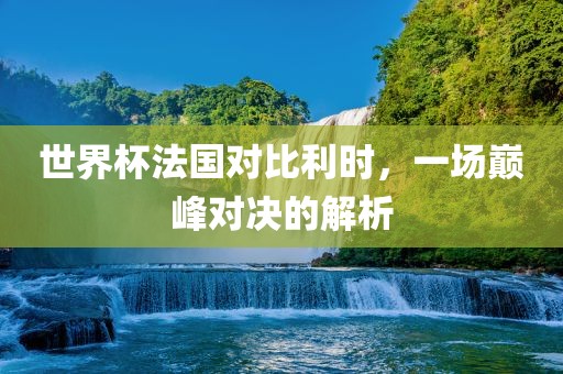 世界杯法国对比利时，一场巅峰对决的解析眉山市正发家政服务有限公司