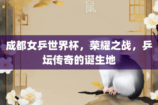 成都女乒世界杯，荣耀之战，乒坛传奇的诞生地