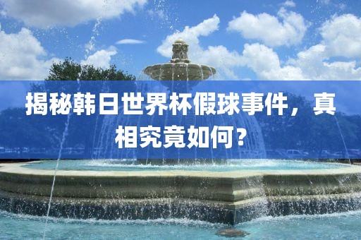 揭秘韩日世界杯假球事件，真相究竟如何？