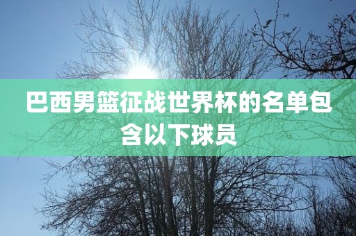 巴西男篮征战世界杯的名单包含以下球员眉山市正发家政服务有限公司
