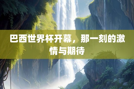 巴西世界杯开幕，那一刻的激情与期待
