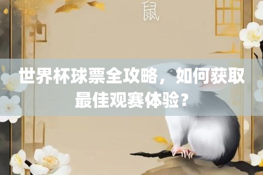 世界杯球票全攻略，如何获取最佳观赛体验？眉山市正发家政服务有限公司
