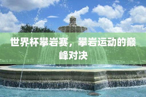 世界杯攀岩赛，攀岩运动的巅峰对决