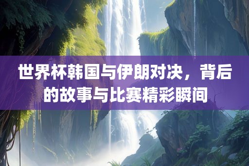 世界杯韩国眉山市正发家政服务有限公司与伊朗对决，背后的故事与比赛精彩瞬间