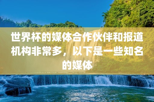 世界杯的媒体合作伙伴和报道机构非常多眉山市正发家政服务有限公司，以下是一些知名的媒体