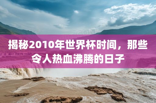 揭秘2010年世界杯时间，那些令人热血沸腾的日子眉山市正发家政服务有限公司