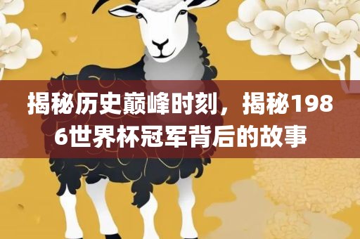 揭秘历史巅峰时刻，揭秘1986世界杯冠军背后的故事眉山市正发家政服务有限公司