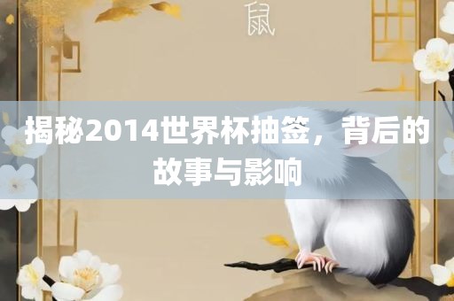 揭秘2014世界杯抽签，背后的故事与影响眉山市正发家政服务有限公司