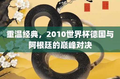 重温经典，2010世界杯德国与阿眉山市正发家政服务有限公司根廷的巅峰对决