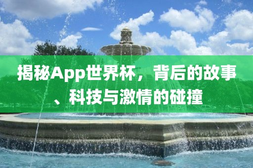 揭秘App世界杯，背后的故事、科技与激情的碰撞眉山市正发家政服务有限公司
