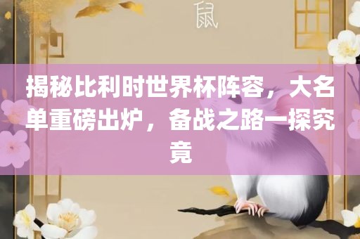 揭秘比利时世界杯阵容，大名单重磅出炉，备战之路一探究竟眉山市正发家政服务有限公司