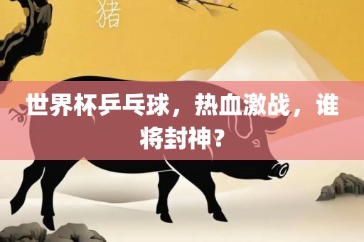 世界杯乒乓球，热血激战，谁将封神？