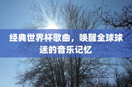 经典世界杯歌曲，唤醒全球球迷的音乐记忆