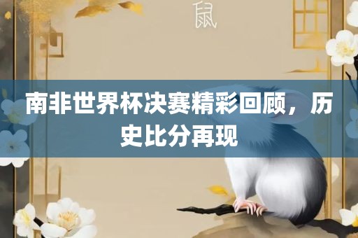 南非世界杯决赛精彩回顾，历史比分再现