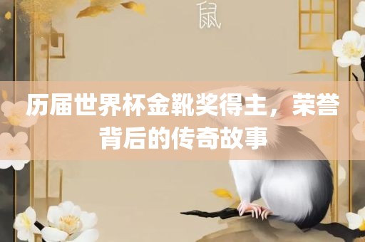 历届世界杯金靴奖得主，荣誉背后的传奇故事
