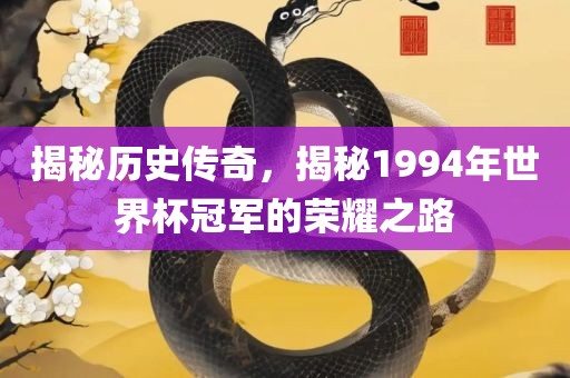 揭秘历史传奇，揭秘1994年世界杯冠军的荣耀之路